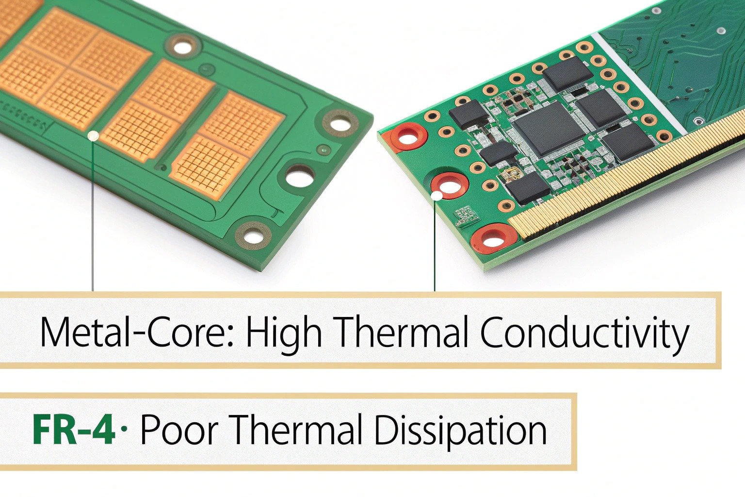 Thermal performance comparison between FR-4 and metal-core PCBA laminate under high-current LED application
