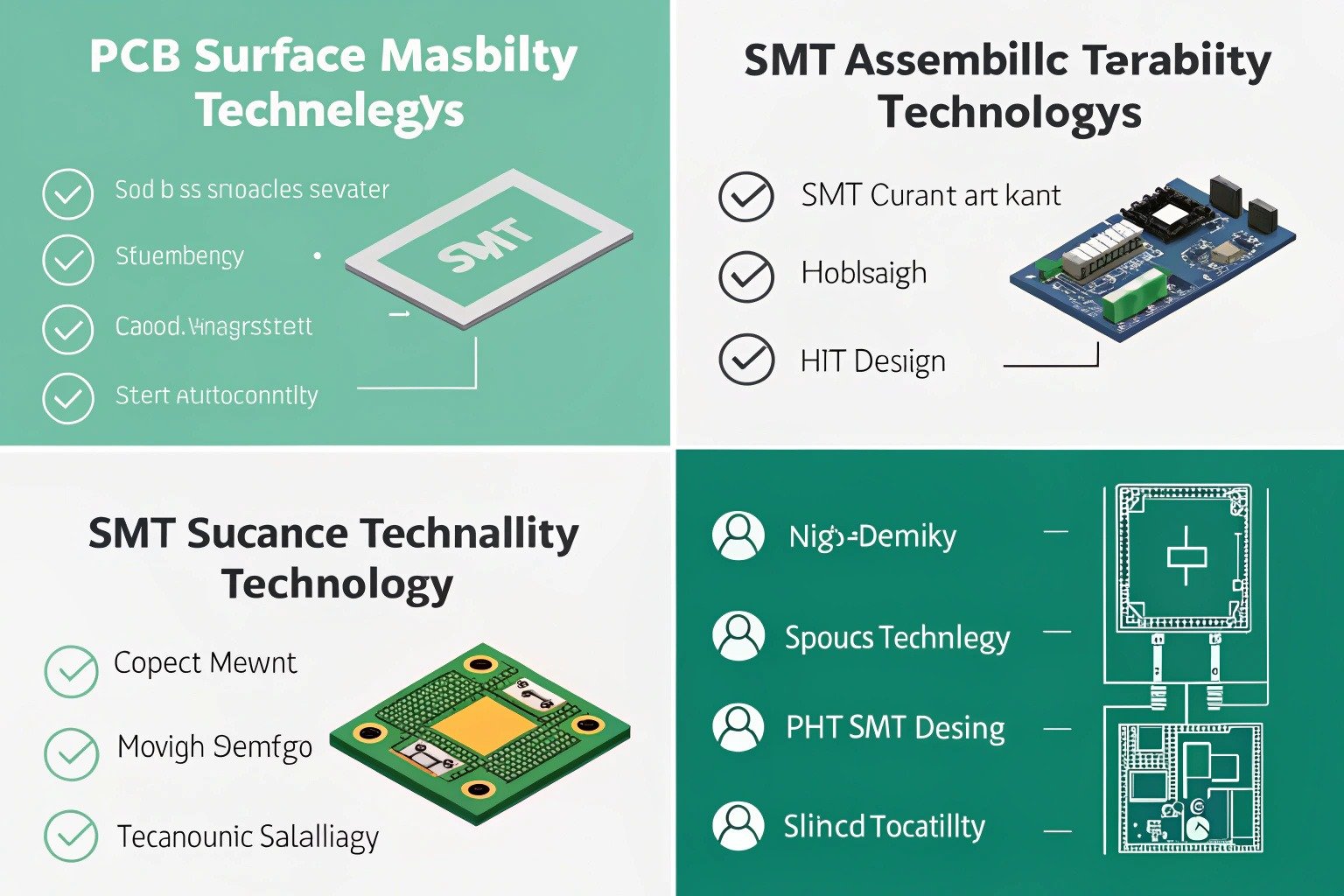 Comparison of SMT, THT, and Mixed Technology for PCB assembly: SMT for high-density, fast designs, THT for mechanical strength, and Mixed Technology combining both for balanced performance.
